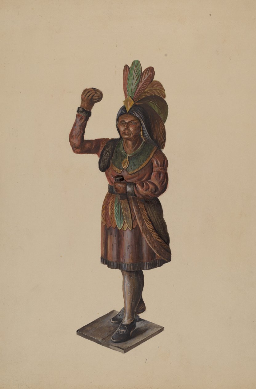 Szivarbolt indiai, c. 1936. alkotó: Walter Hochstrasser