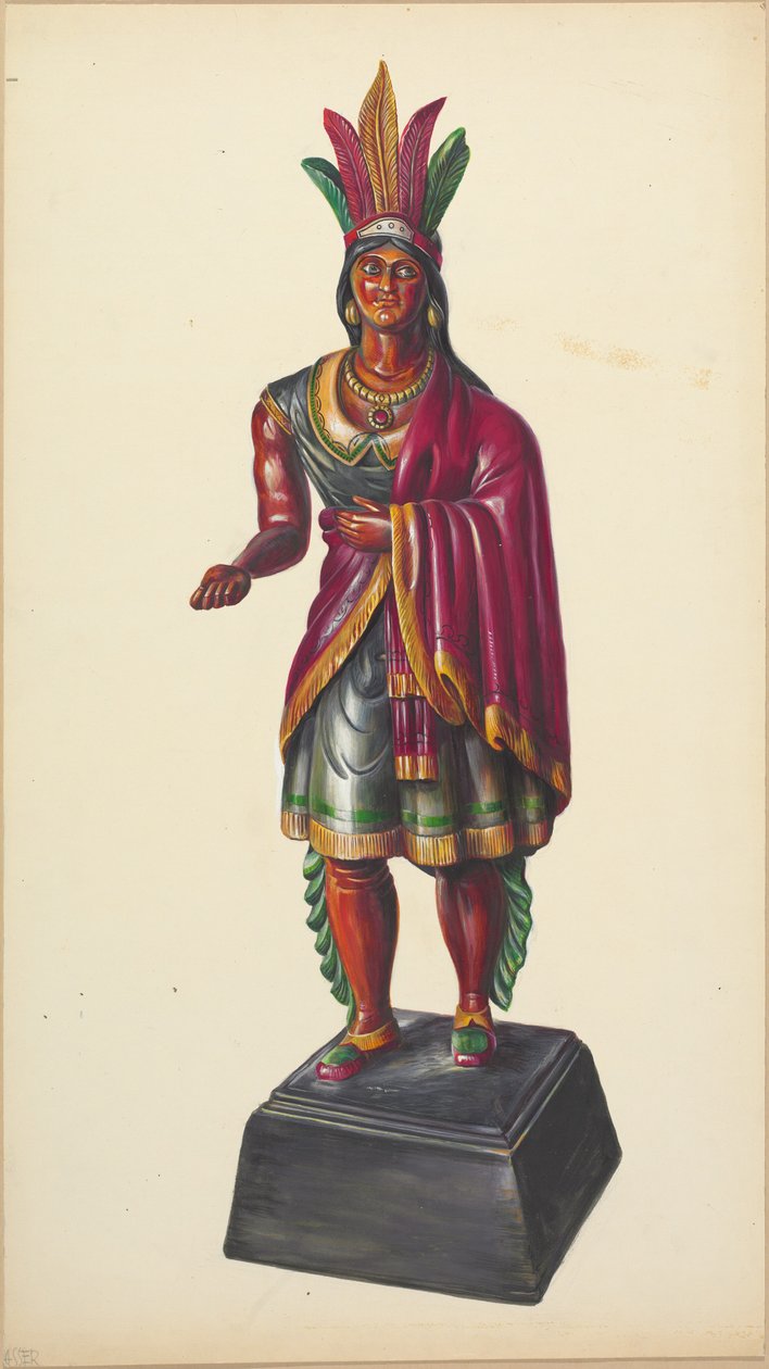 Szivarbolt indiai, c. 1937. alkotó: Walter Hochstrasser