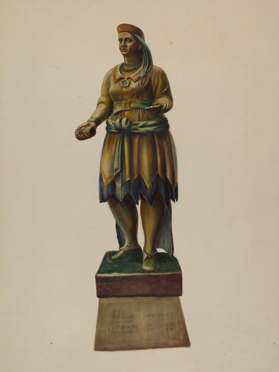Szivarbolt indiai, c. 1937. alkotó: Walter Hochstrasser