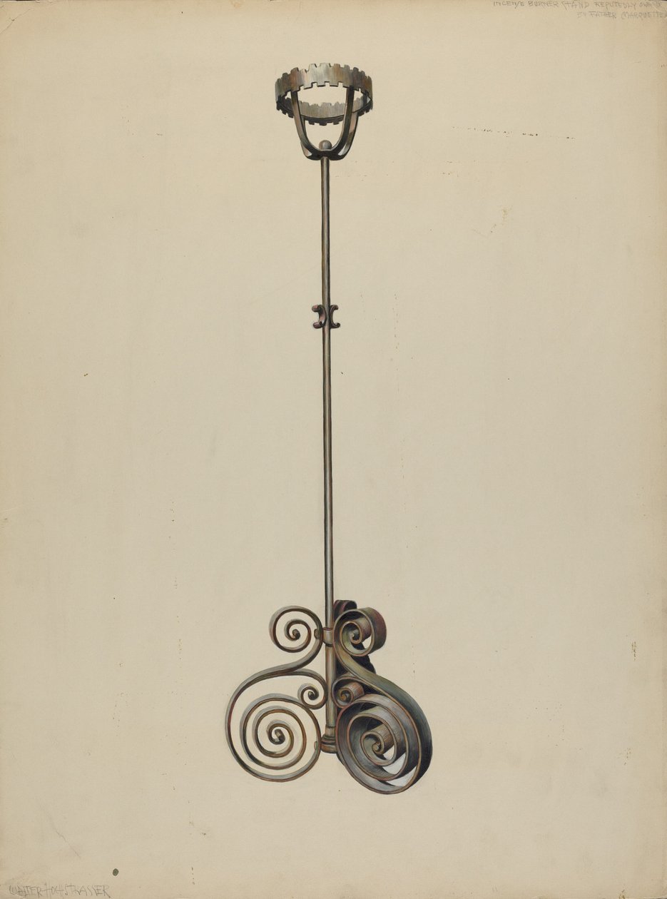 Állvány a füstölőhöz, c. 1938. alkotó: Walter Hochstrasser