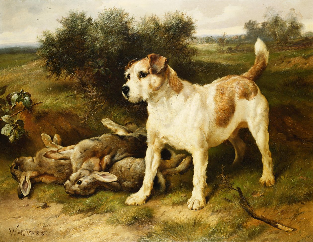 Fox terrier a napi táskával alkotó: Walter Hunt