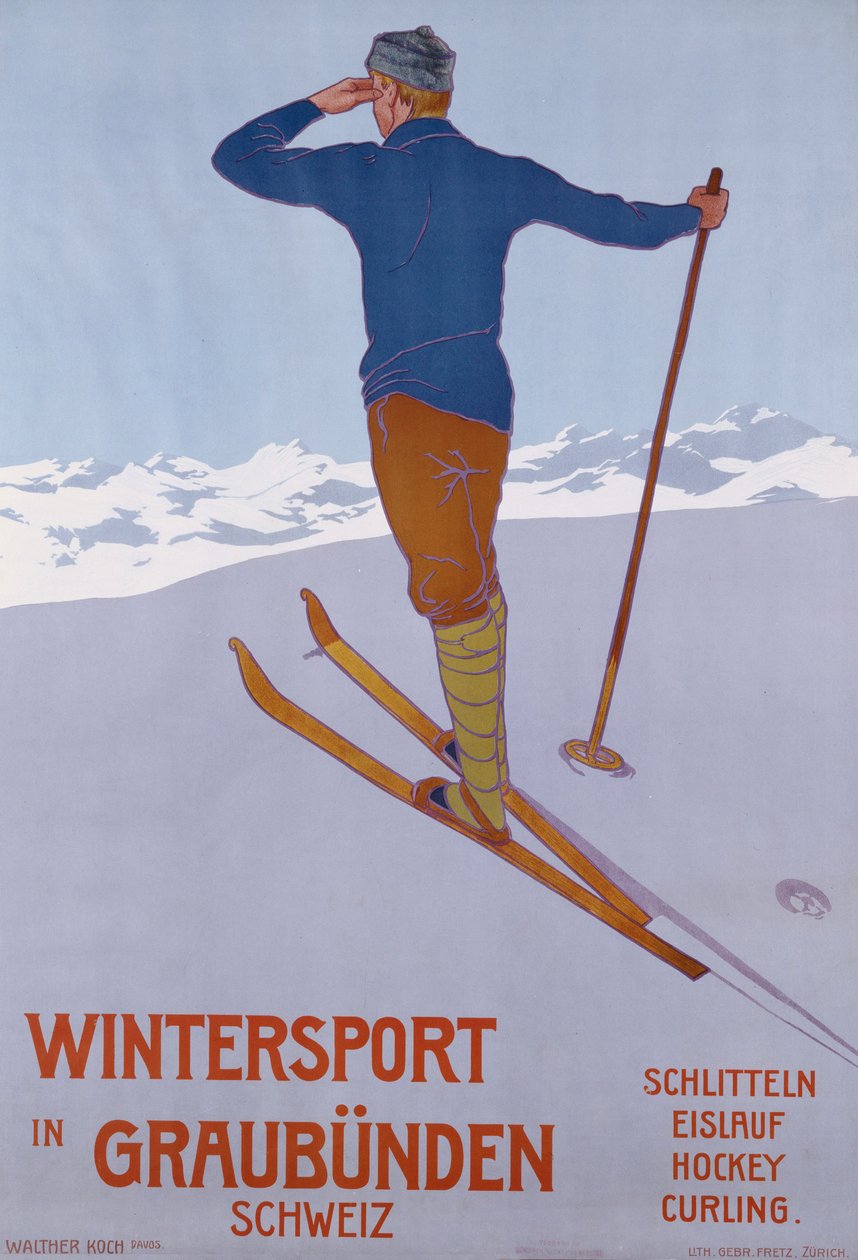 Téli sportok Graubundenben, 1906 alkotó: Walter Koch
