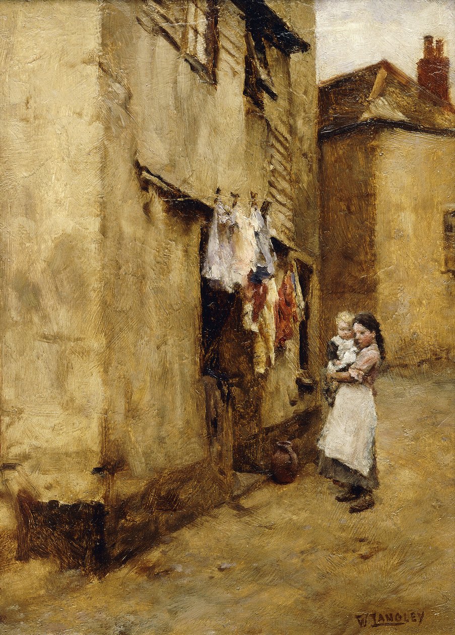 Egy utca Newlynben, alkotó: Walter Langley