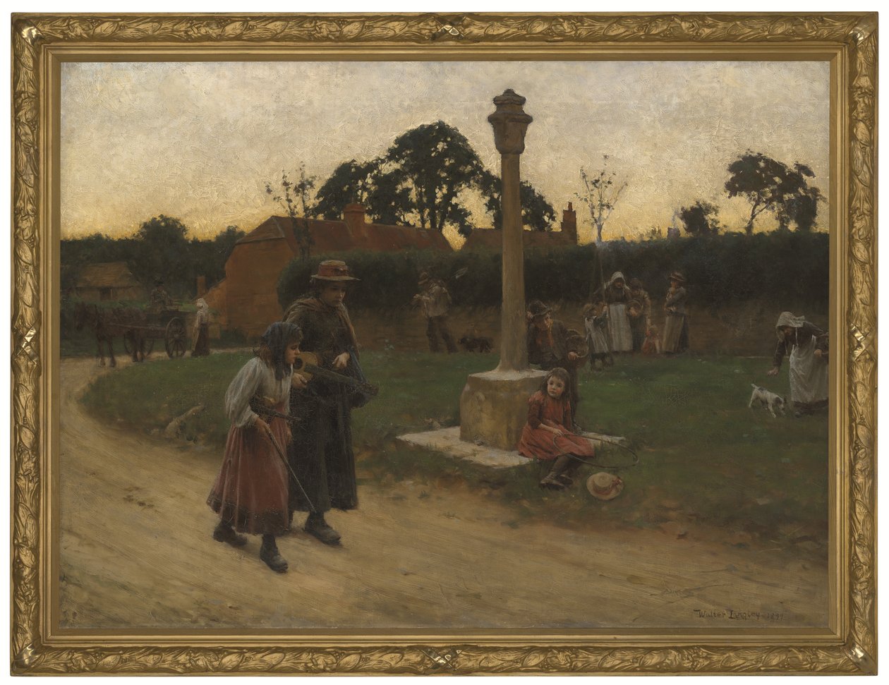 Vándorzenészek (keretezett) alkotó: Walter Langley