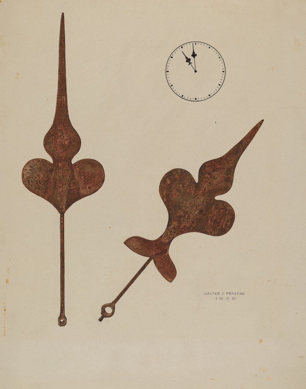 Egyházi óramutatók, 1938. alkotó: Walter Praefke