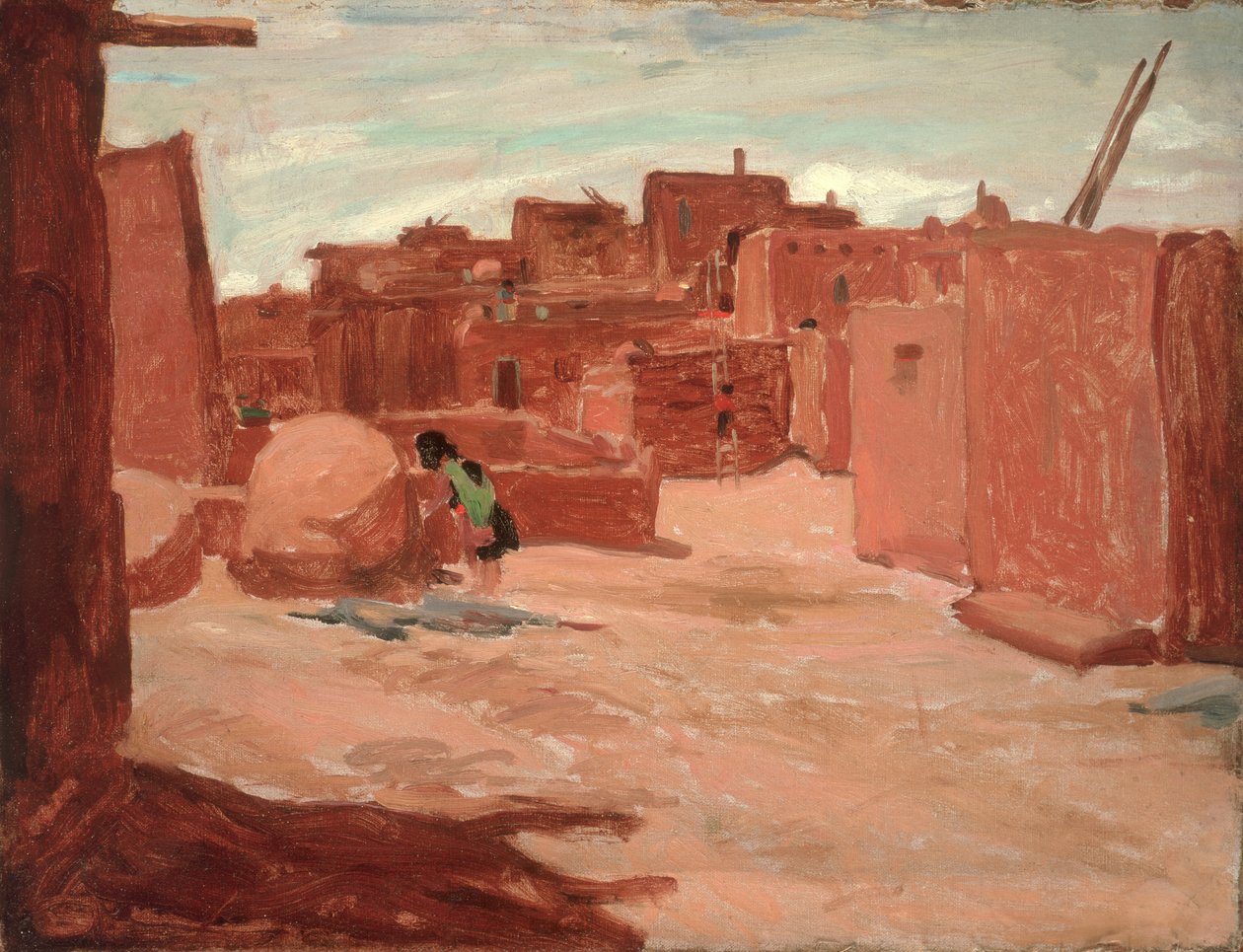 Adobe Village (olaj, vászon) alkotó: Walter Ufer