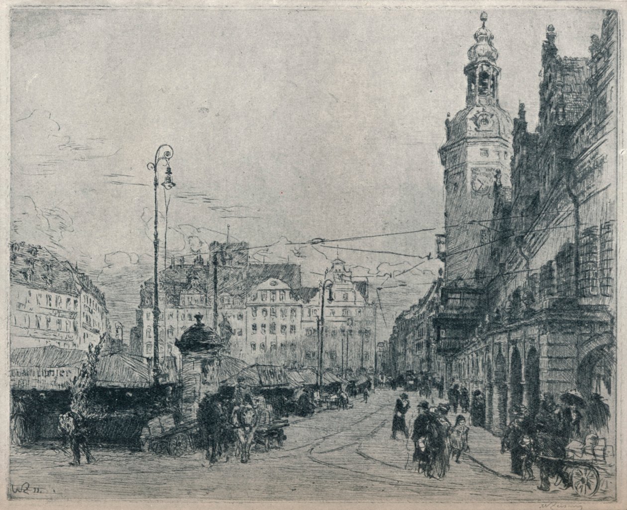 Piactér, Lipcse, c1913 alkotó: Walter Zeising