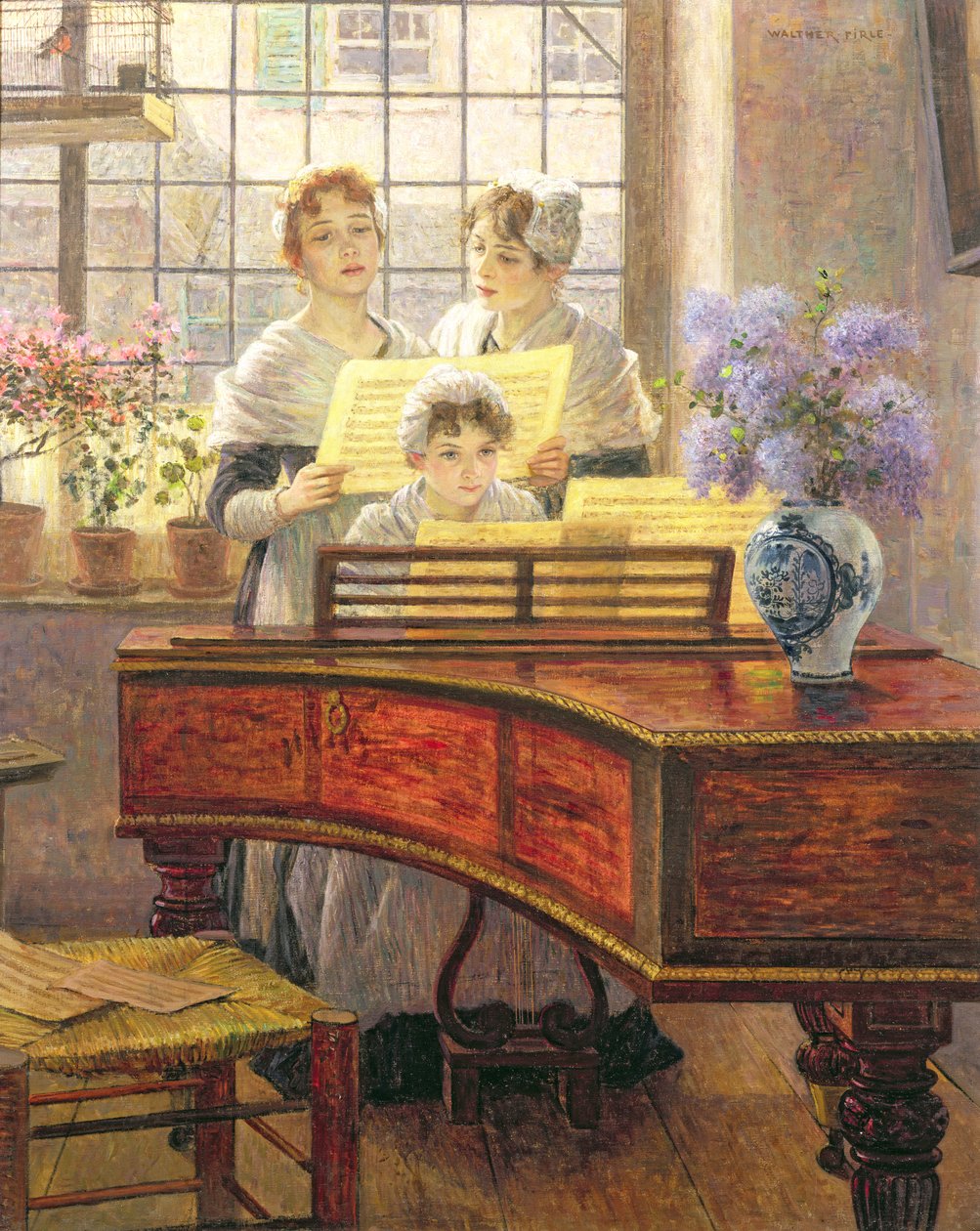 A zongora körül alkotó: Walther Firle