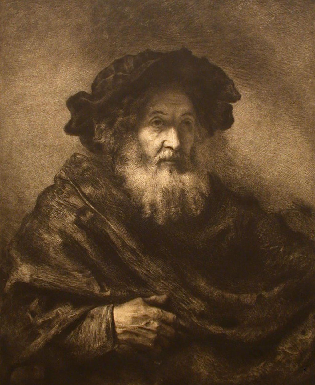 Cím nélkül: Rembrandtesque Old Man, 20. század. alkotó: Waltner