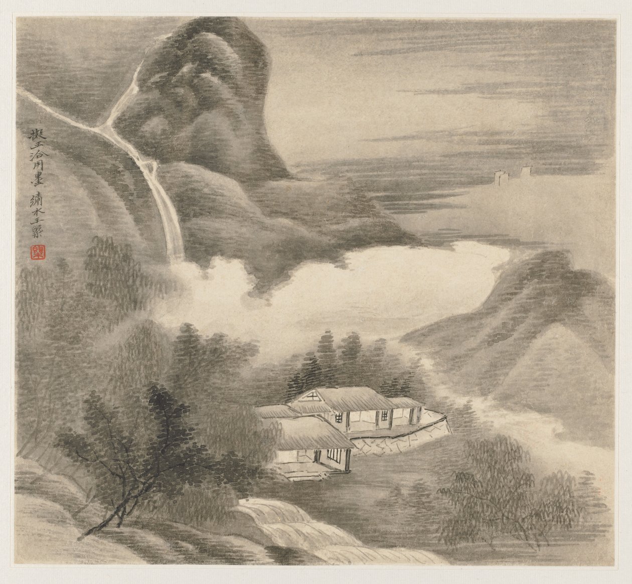 Tájképek albuma: 5. levél alkotó: Wang Gai