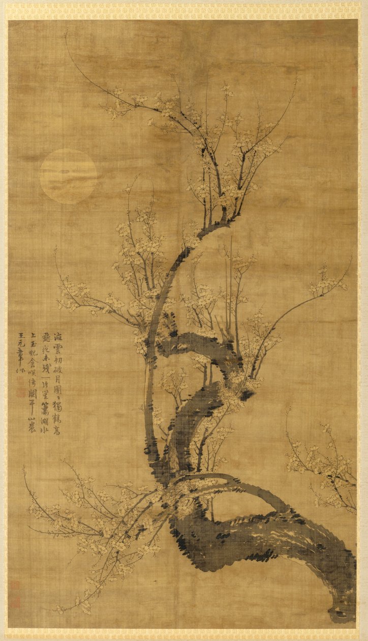 Prunus a holdfényben, 1300-as évek. alkotó: Wang Mian