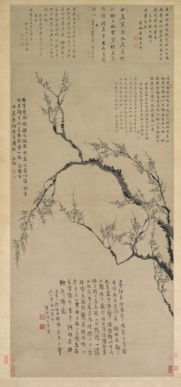 Szilvavirágok, 1747. alkotó: Wang Shishen