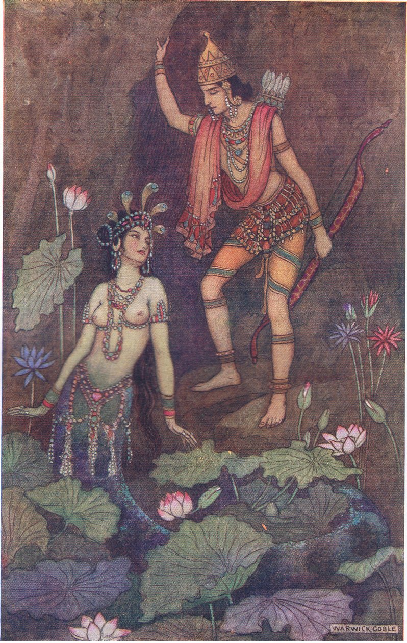 Arjuna és a folyami nimfa alkotó: Warwick Goble