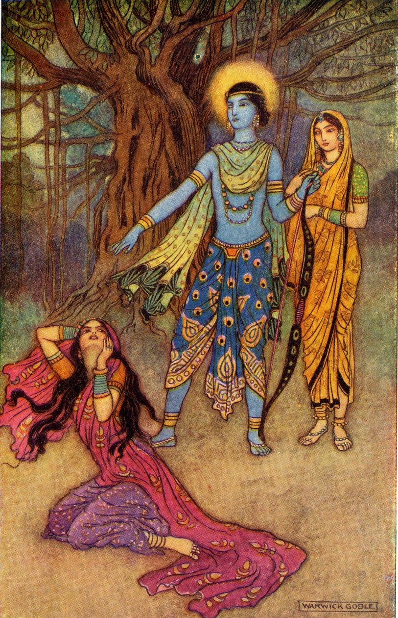 „Rama Spurns the Demon Lover”, 1913. alkotó: Warwick Goble