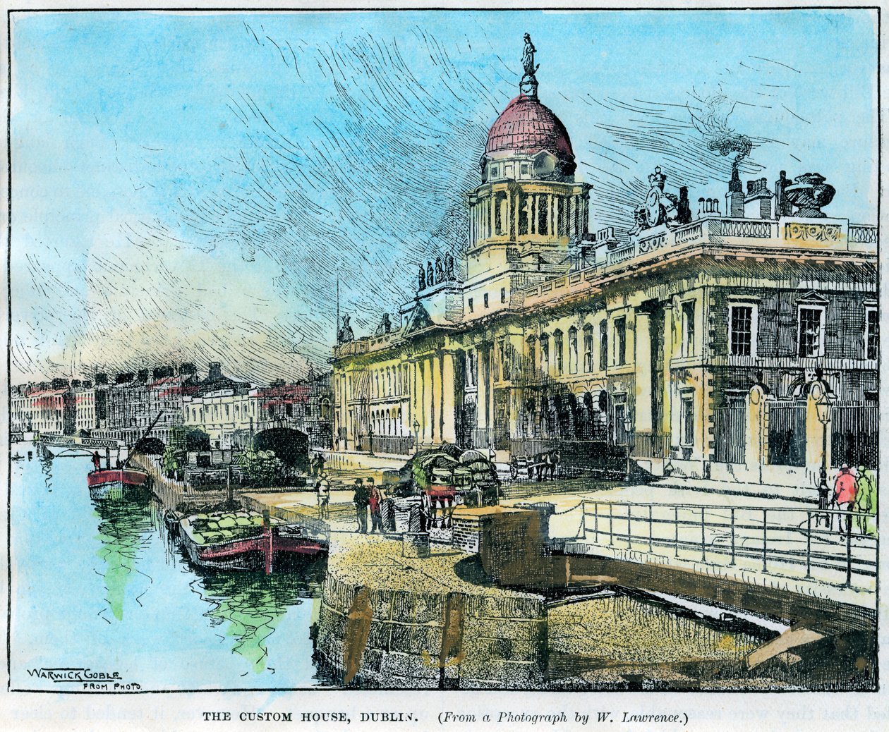 The Custom House, Dublin, Írország, 1890. alkotó: Warwick Goble