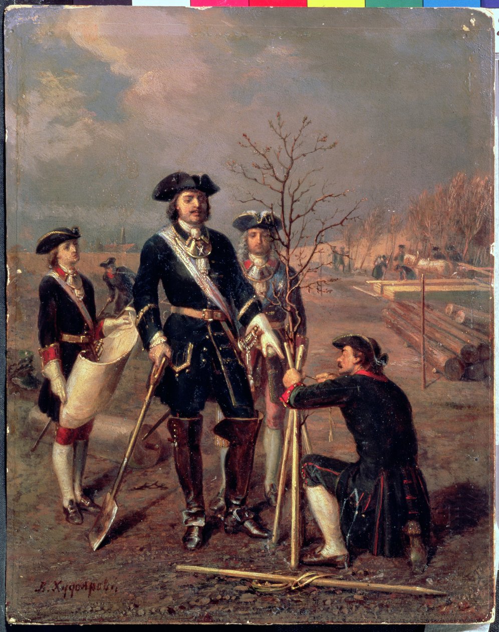 Nagy Péter császár (1672-1725) a munkában alkotó: Wassilij Chudojarov