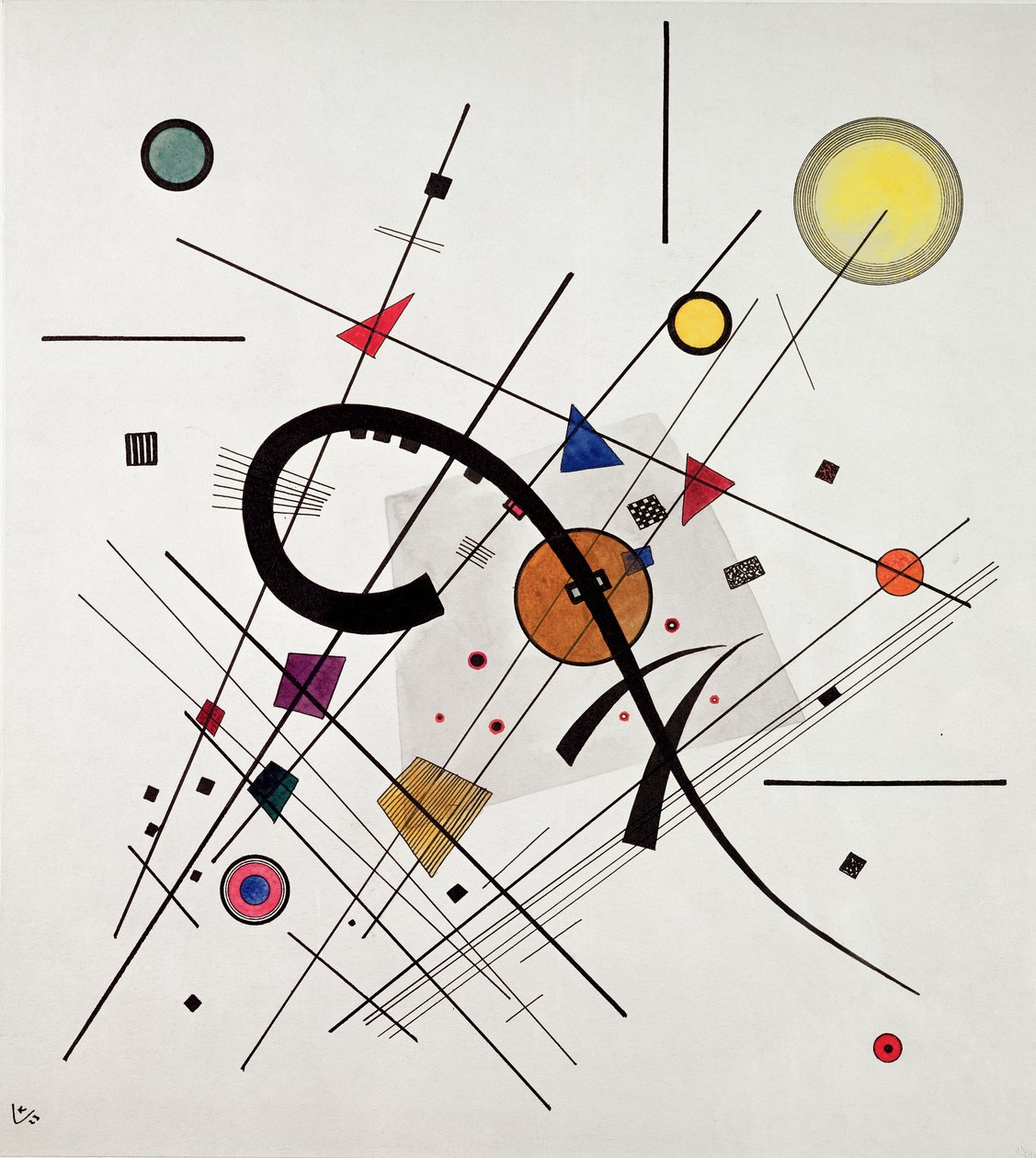 Szürke tér, 1923 (toll, tinta és wc) alkotó: Wassily Kandinsky