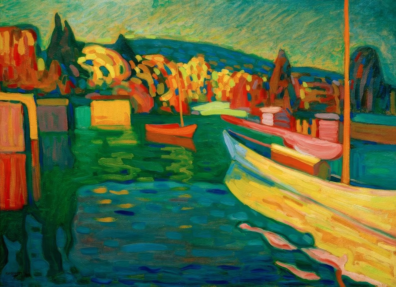 Őszi táj csónakokkal alkotó: Wassily Kandinsky