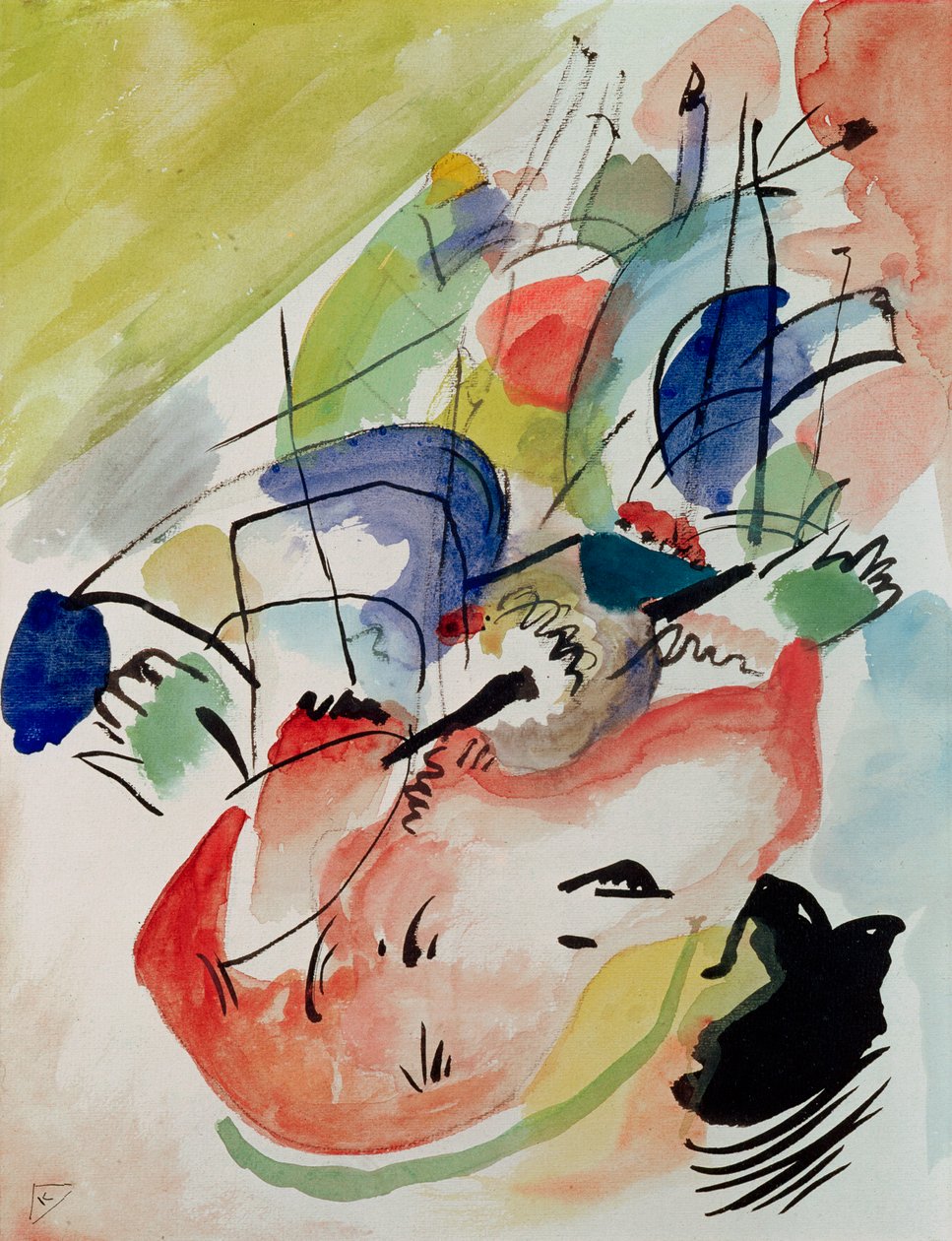 Improvizáció XXXI, 1913 (ceruza, wc és tinta papíron) alkotó: Wassily Kandinsky