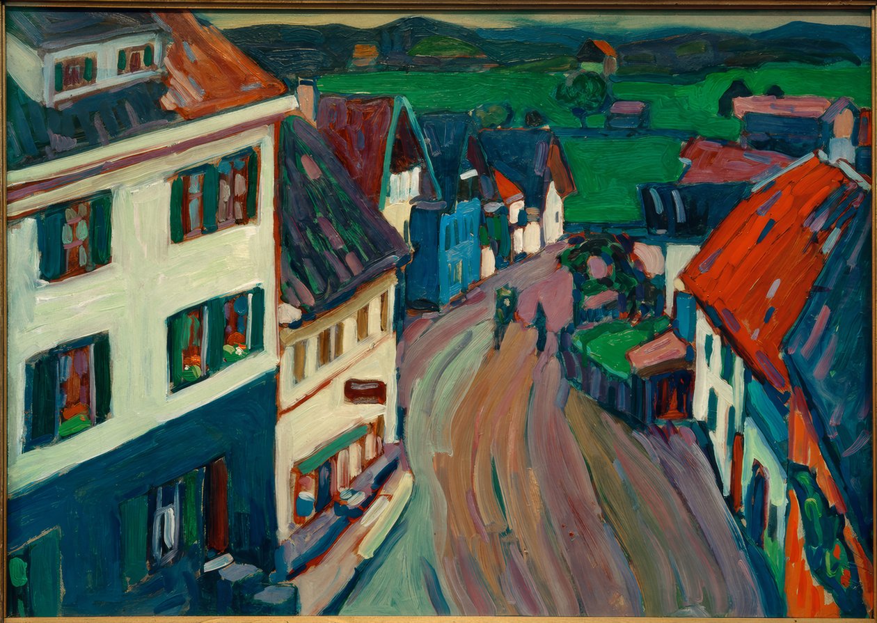 Murnau - kilátás a Griesbräu ablakából alkotó: Wassily Kandinsky