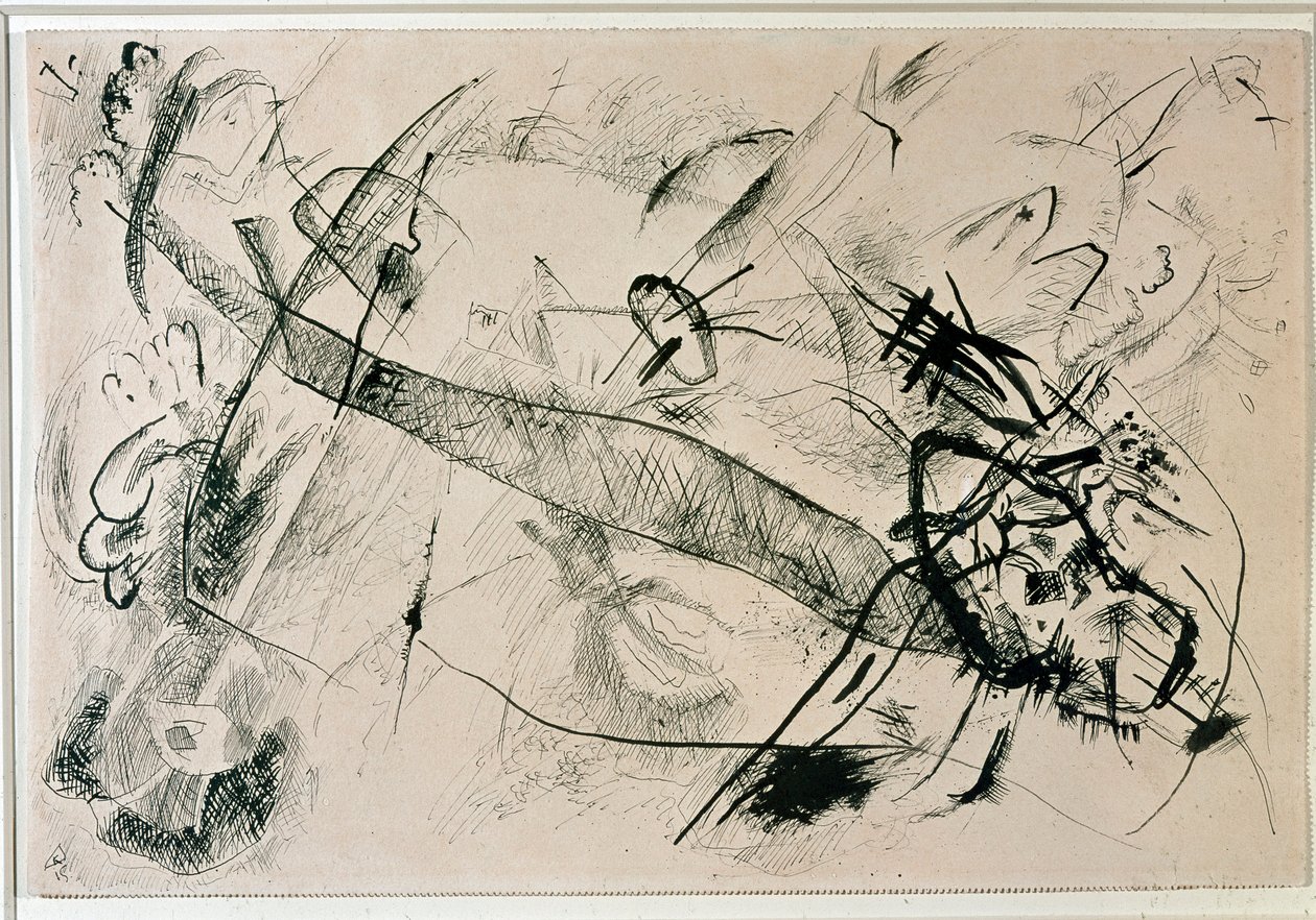 Vaszilij Kandinszkij (vagy Vaszilij Kandinszkij vagy Kandinszkij, 1866-1944) cím nélküli rajza. 1915 New York, Modern Művészetek Múzeuma alkotó: Wassily Kandinsky