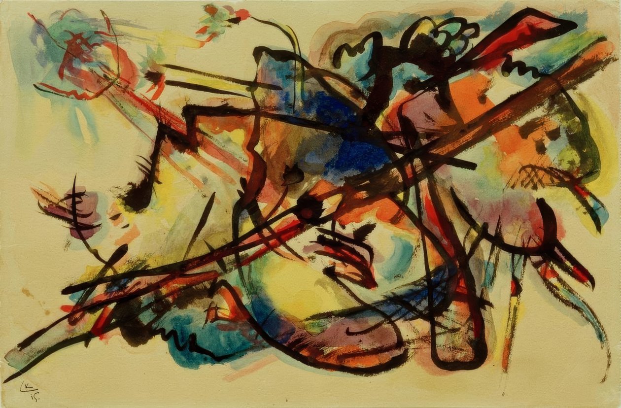 Absztrakt kompozíció (kék arany) alkotó: Wassily Kandinsky