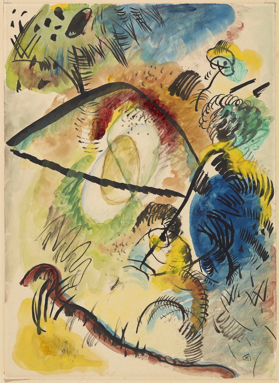 Akvarell IX (fekete vonásokkal) alkotó: Wassily Kandinsky