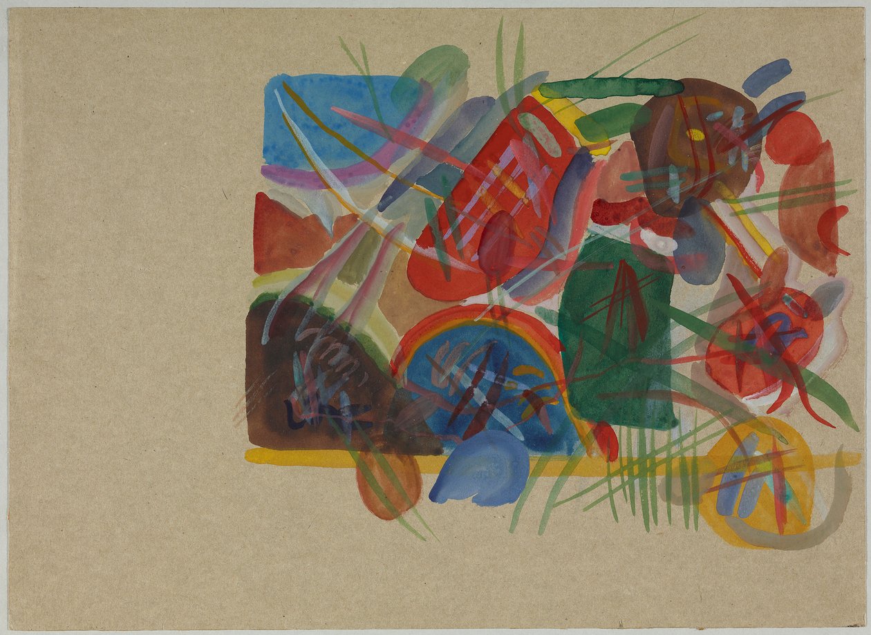 Akvarell "Erdővel és szivárvánnyal" alkotó: Wassily Kandinsky