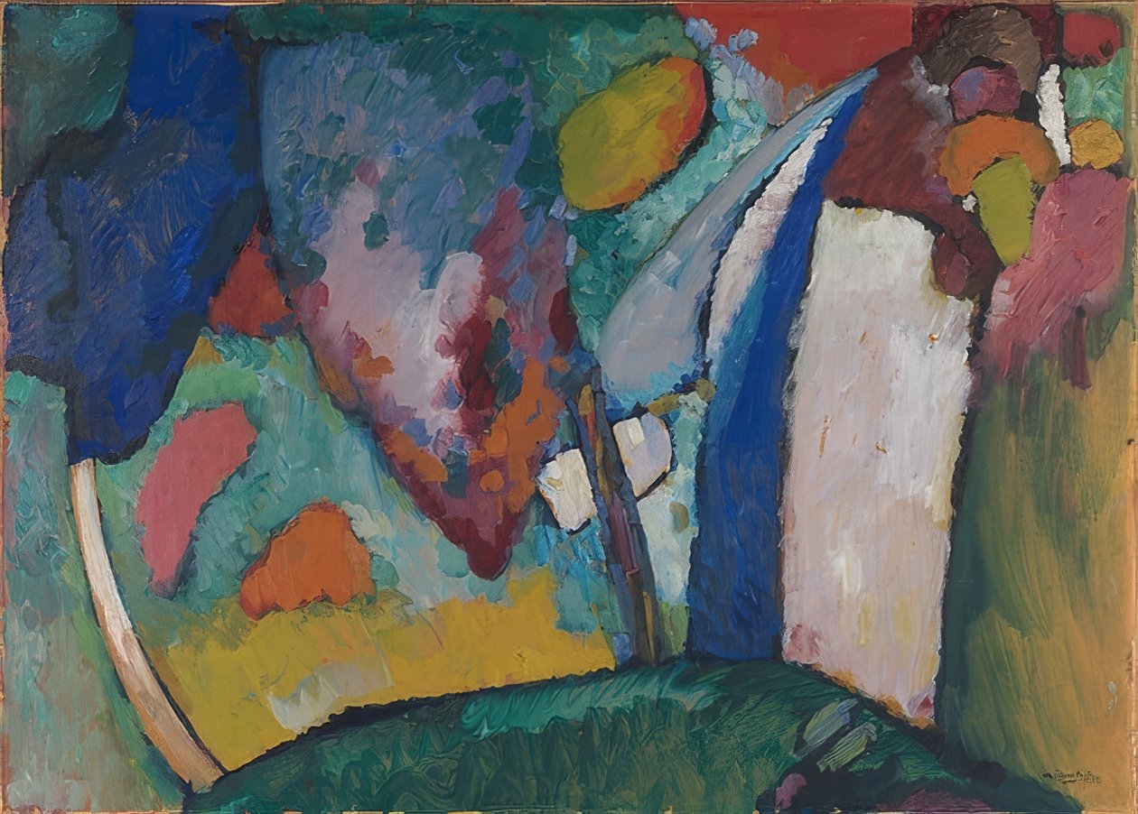 A vízesés. 1909 alkotó: Wassily Kandinsky