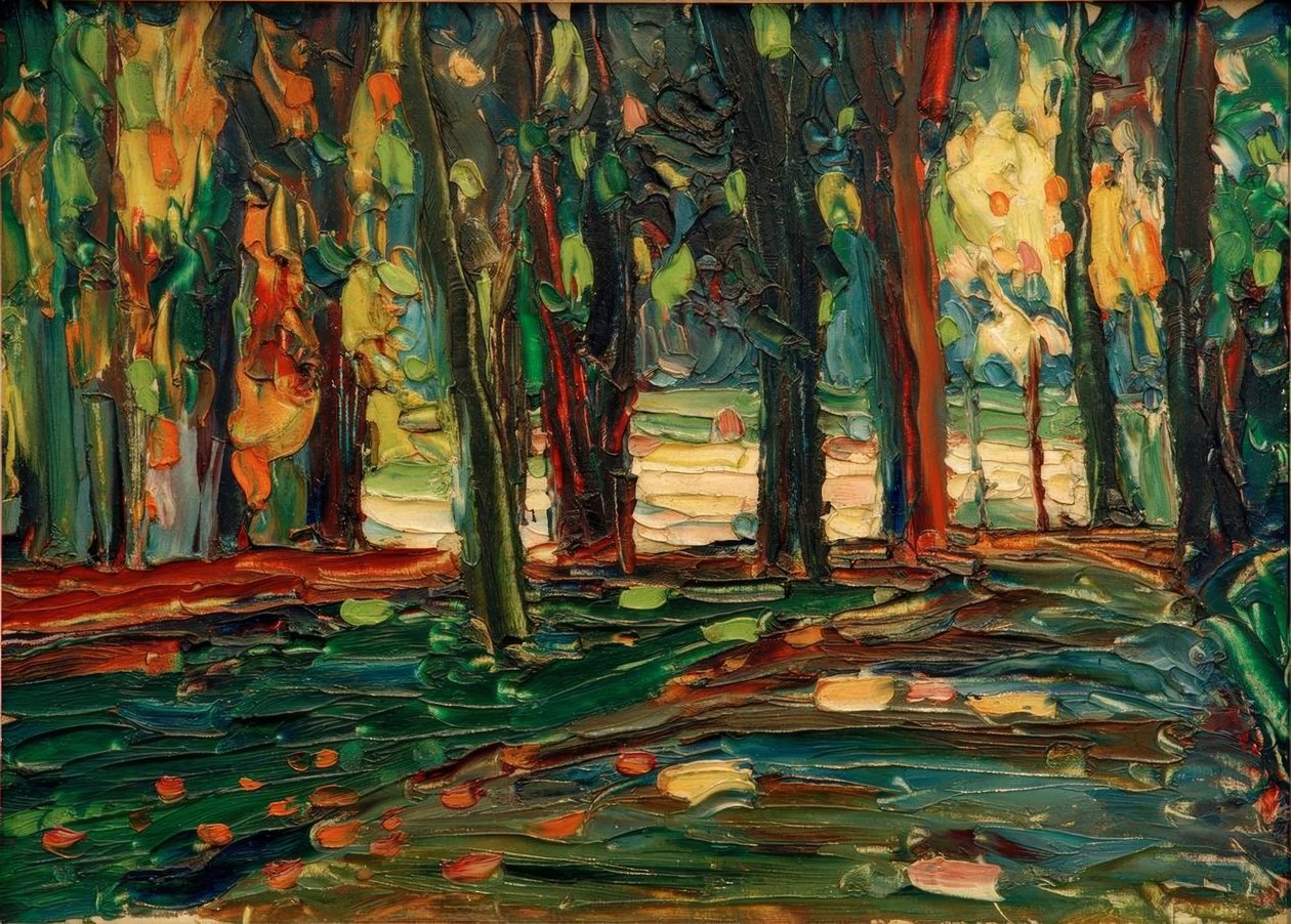 A Saint Cloud parkjában alkotó: Wassily Kandinsky