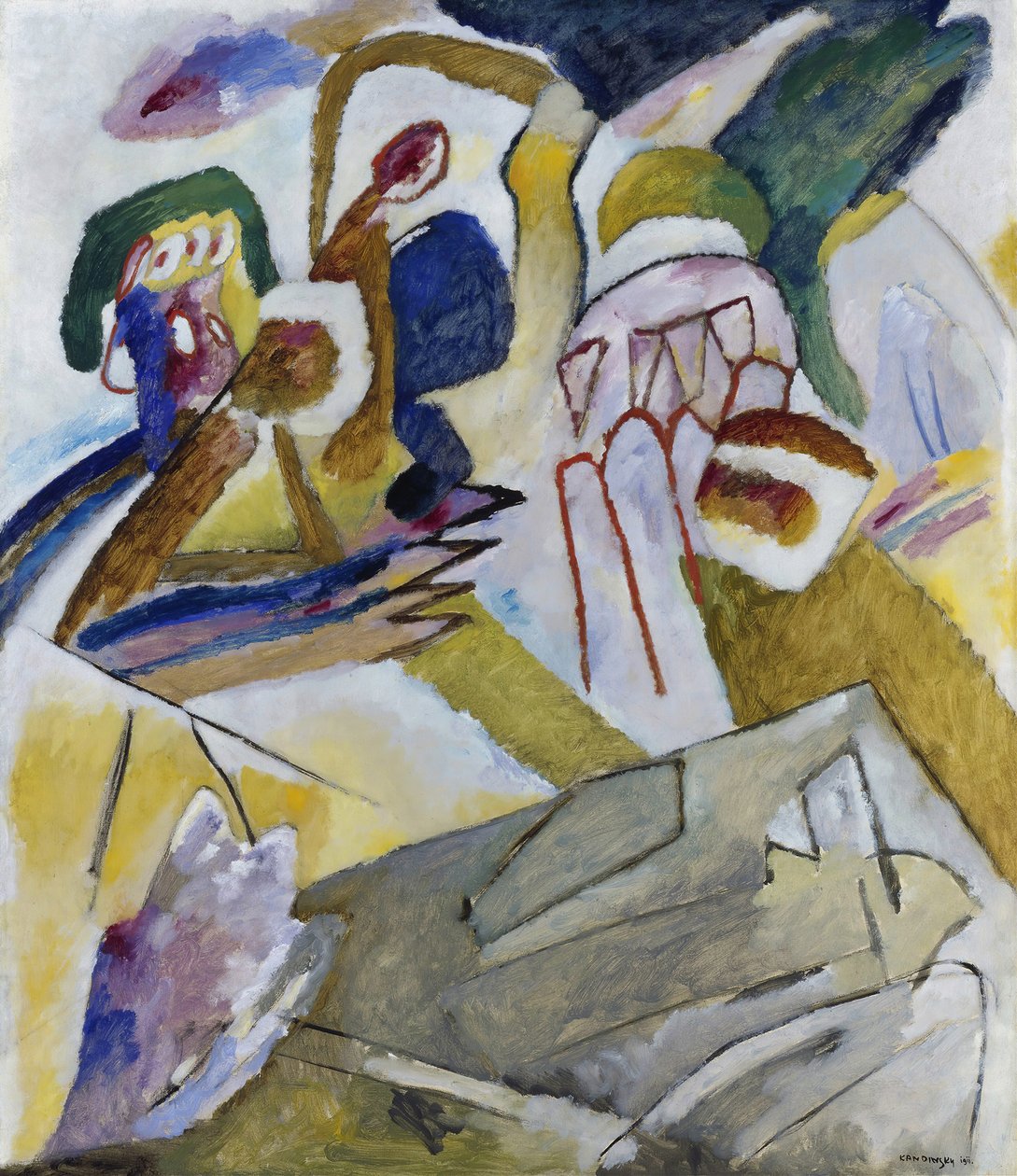 Improvizáció 18, sírkővel, 1911. alkotó: Wassily Kandinsky