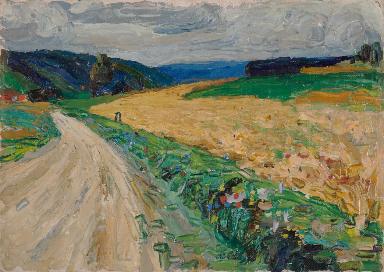 Kallmünz - természettanulmány a sárga postakocsiról alkotó: Wassily Kandinsky