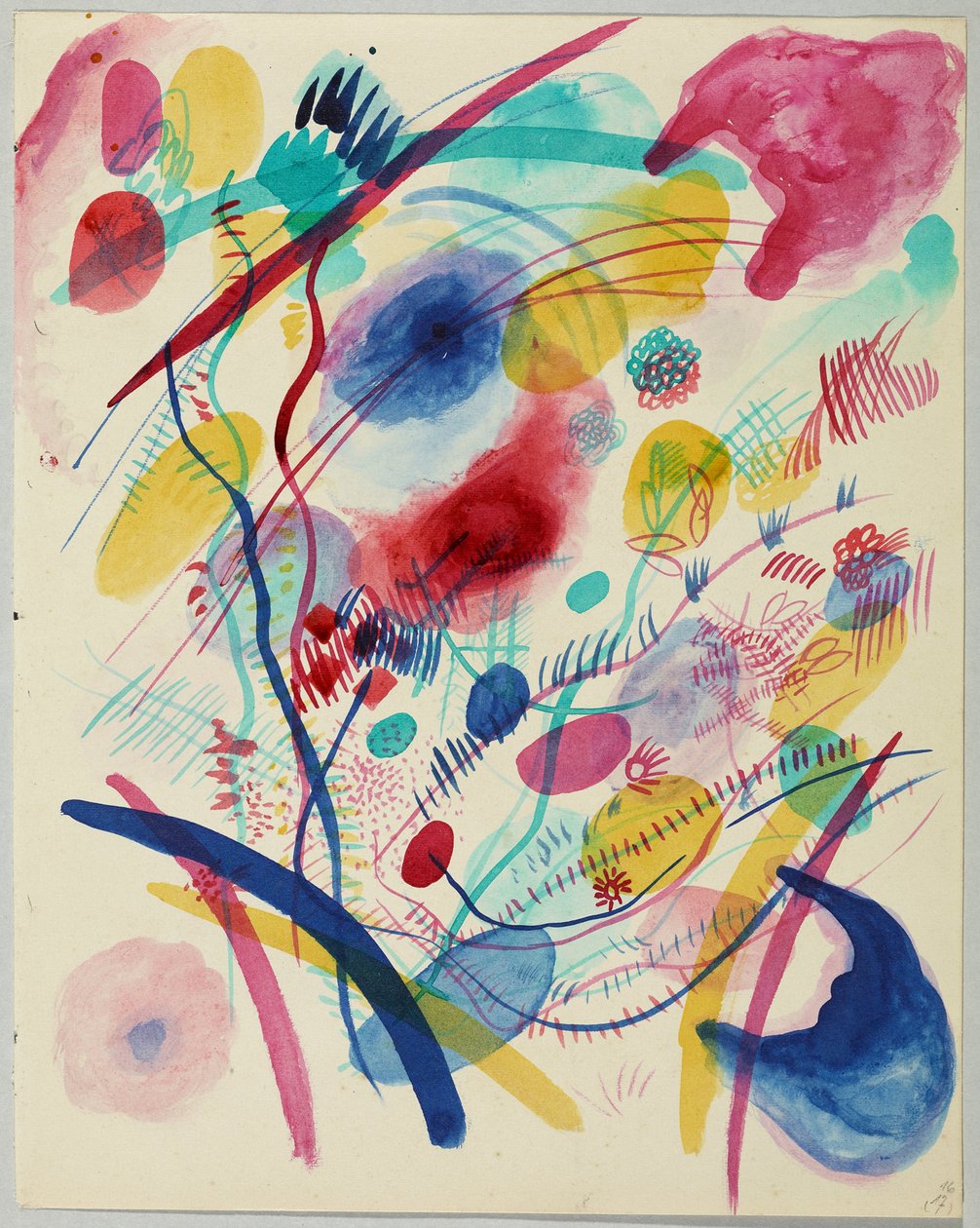 Összetétel piros, kék, zöld és sárga színben alkotó: Wassily Kandinsky