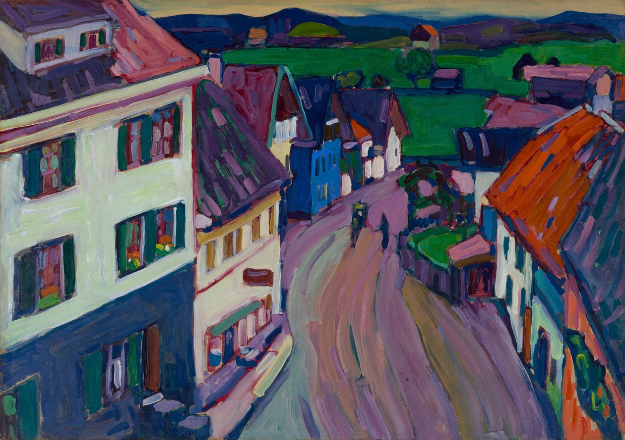 Murnau - kilátás a Griesbräu ablakából alkotó: Wassily Kandinsky