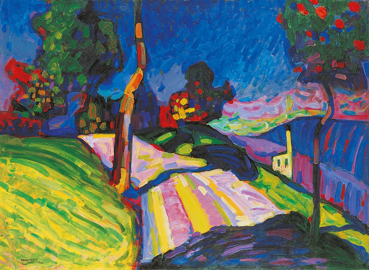 Murnau, Kohlgruberstraße, 1908. alkotó: Wassily Kandinsky
