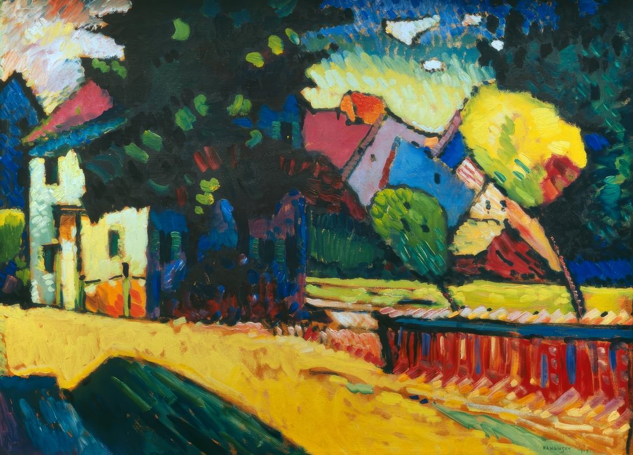 Murnau - táj zöld házzal alkotó: Wassily Kandinsky