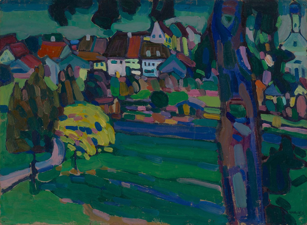 Murnau – Tanulmány a "Táj fatörzsrel" című filmhez alkotó: Wassily Kandinsky
