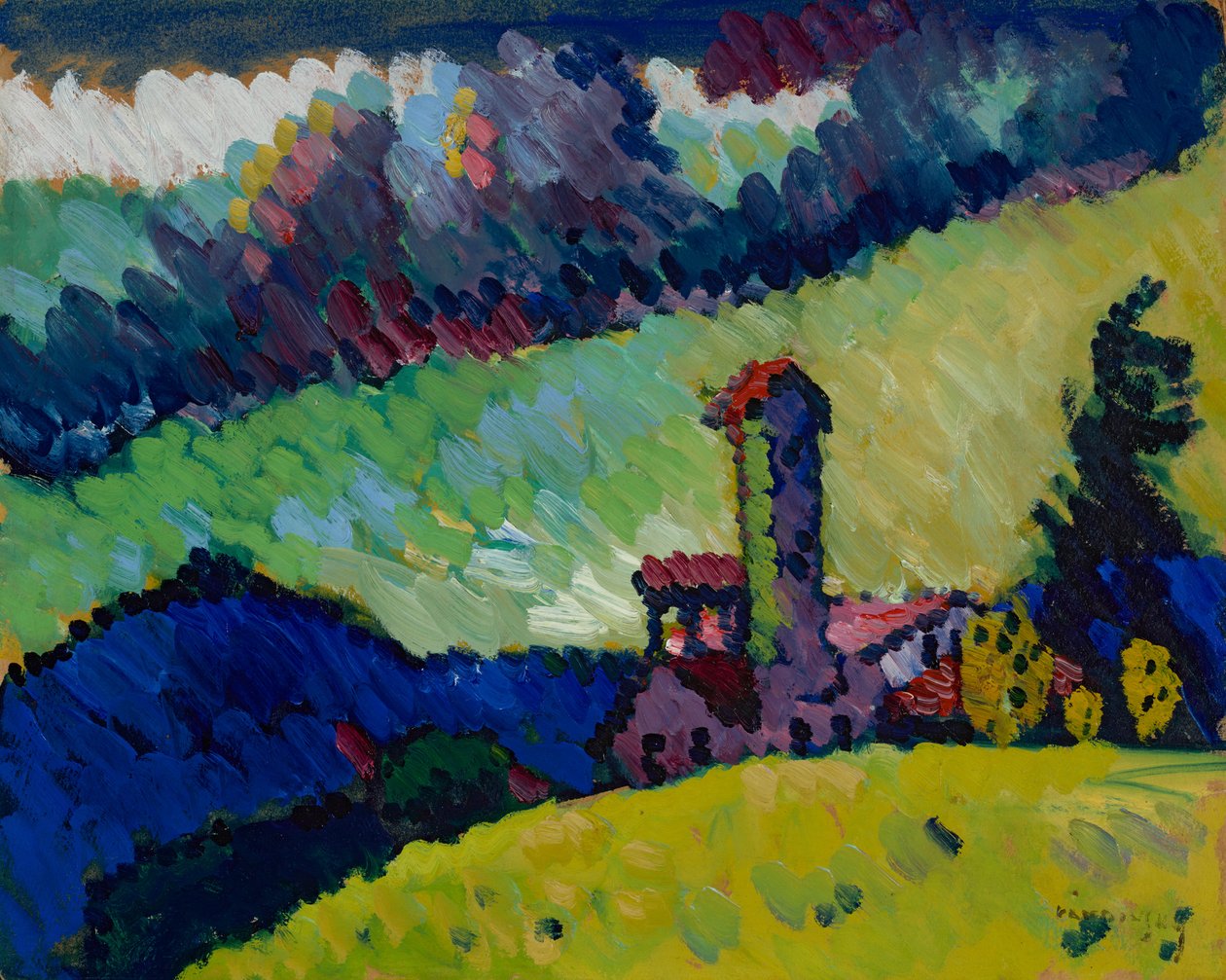 Murnau – „Táj a toronnyal” című tanulmányhoz alkotó: Wassily Kandinsky