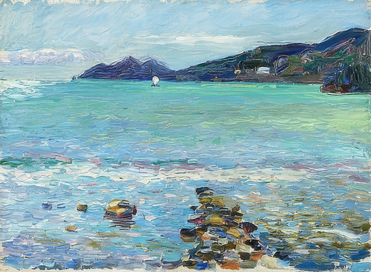 Rapallo, kilátás Portofino-ra. 1906 körül alkotó: Wassily Kandinsky