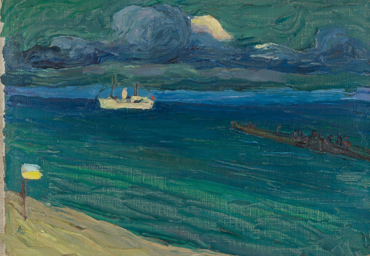 Rapallo - Tengeri tájkép gőzössel alkotó: Wassily Kandinsky