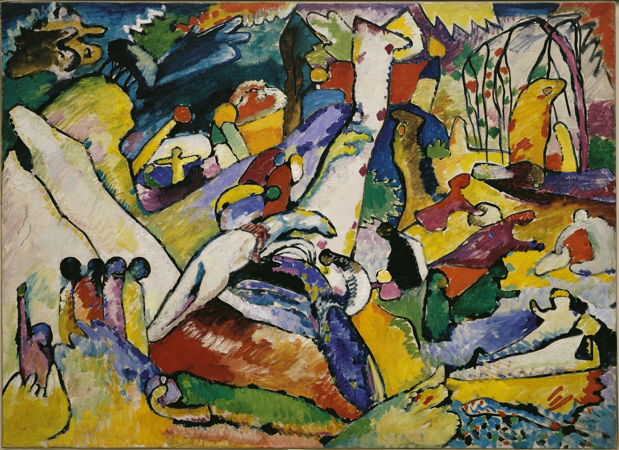 Vázlat a II. kompozícióhoz, 1909-1910. alkotó: Wassily Kandinsky