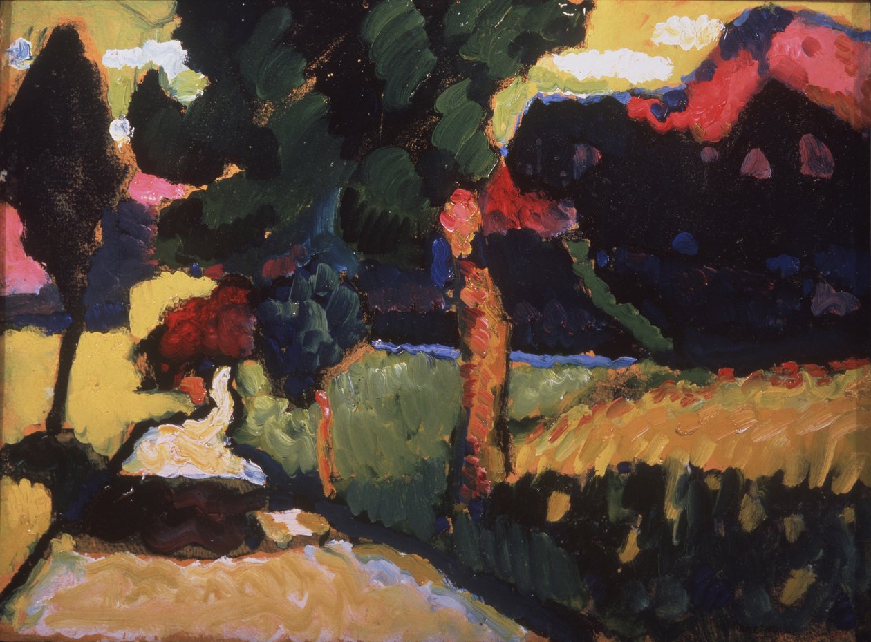 Nyári táj, 1909 alkotó: Wassily Kandinsky
