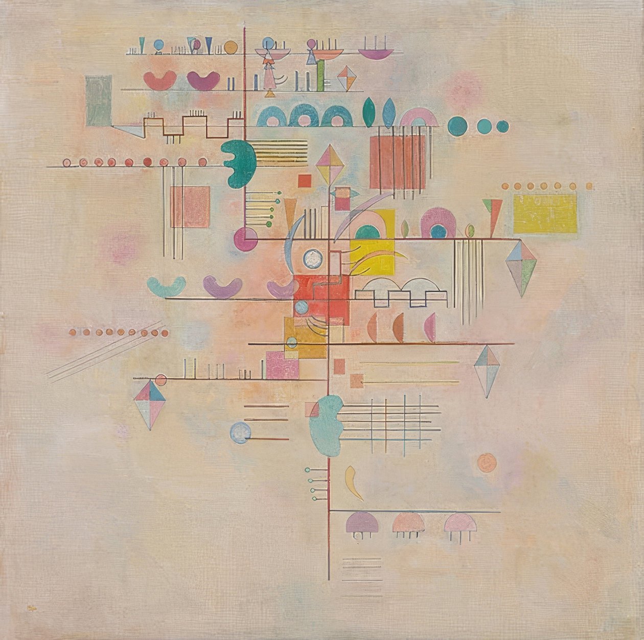 Zarter Aufstieg (Kecses mászás). 1934 alkotó: Wassily Kandinsky
