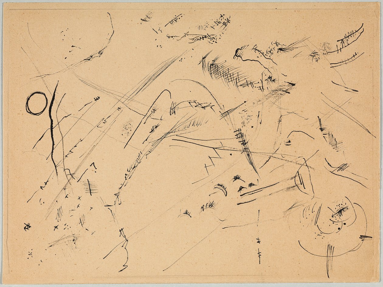 Rajz "Erdővel és szivárvánnyal" alkotó: Wassily Kandinsky