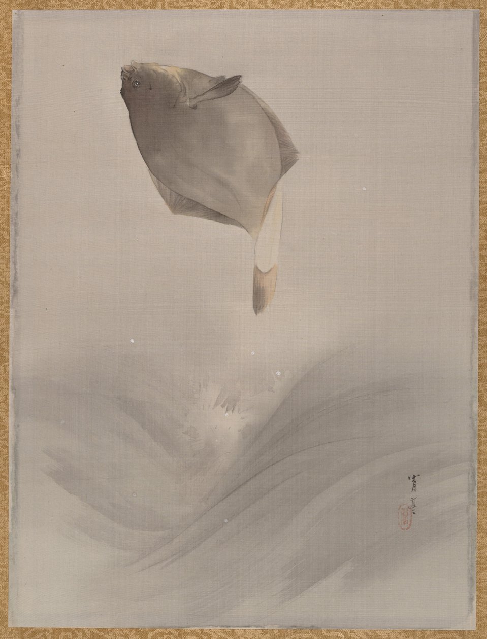 Ugró hal, kb. 1887. alkotó: Watanabe Seitei
