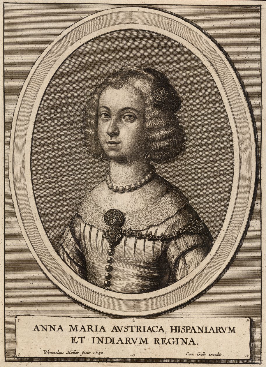 Anna Mária, Spanyolország királynője alkotó: Wenceslaus Hollar
