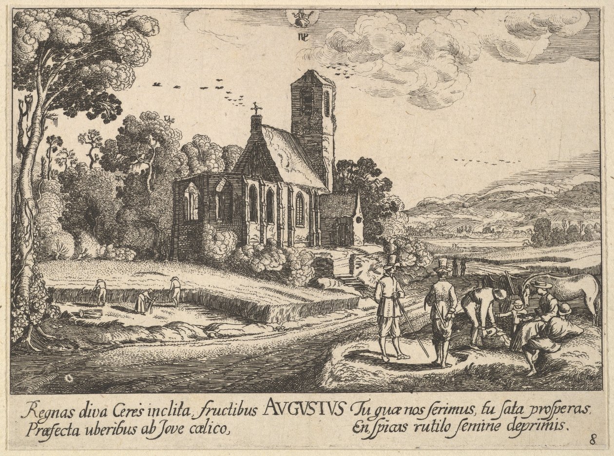 augusztus, 1628-29. alkotó: Wenceslaus Hollar