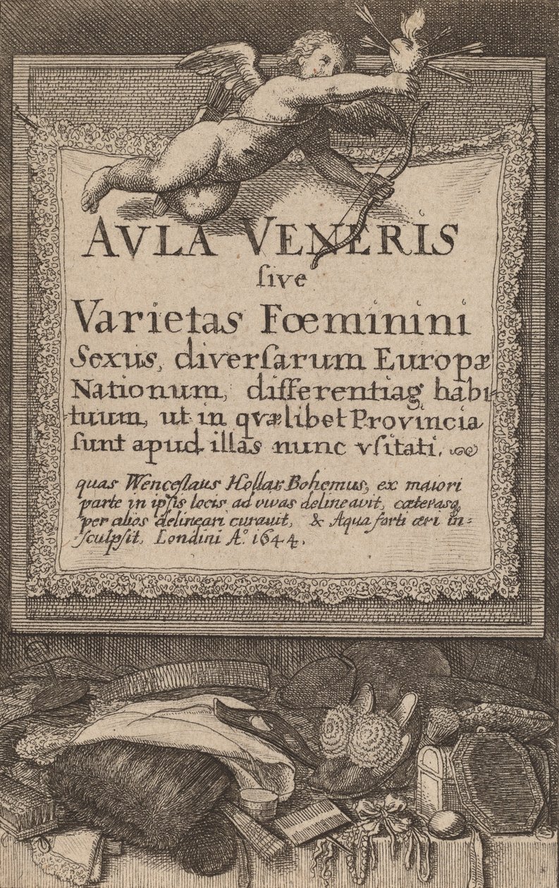 Vénusz csarnoka: Címlap, 1644 alkotó: Wenceslaus Hollar