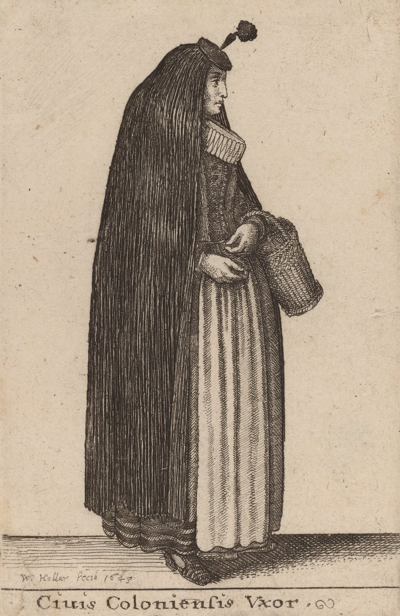 Egy gyarmati polgár felesége, 1643. alkotó: Wenceslaus Hollar