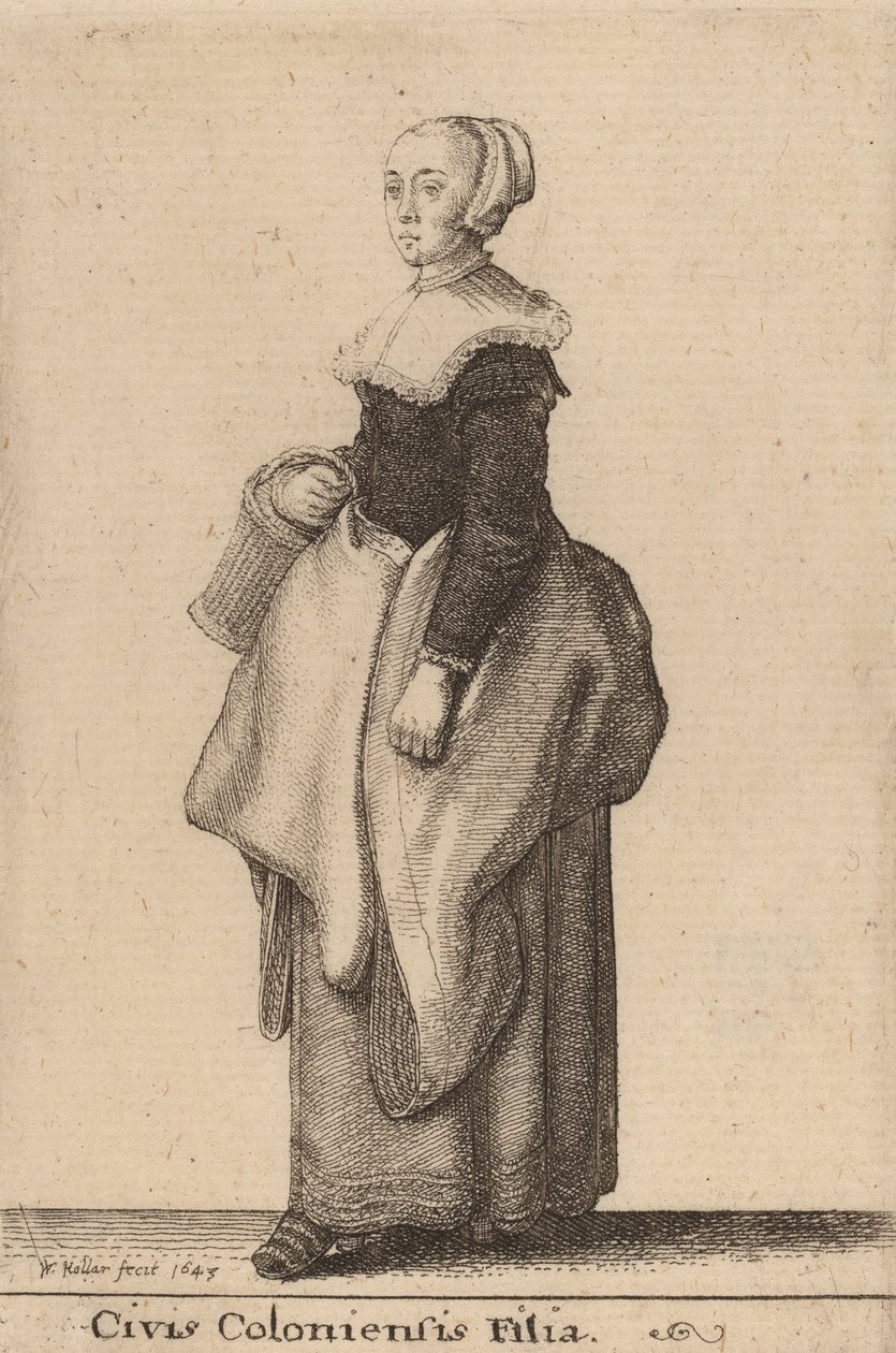 Egy kölni polgár lánya, 1643 alkotó: Wenceslaus Hollar